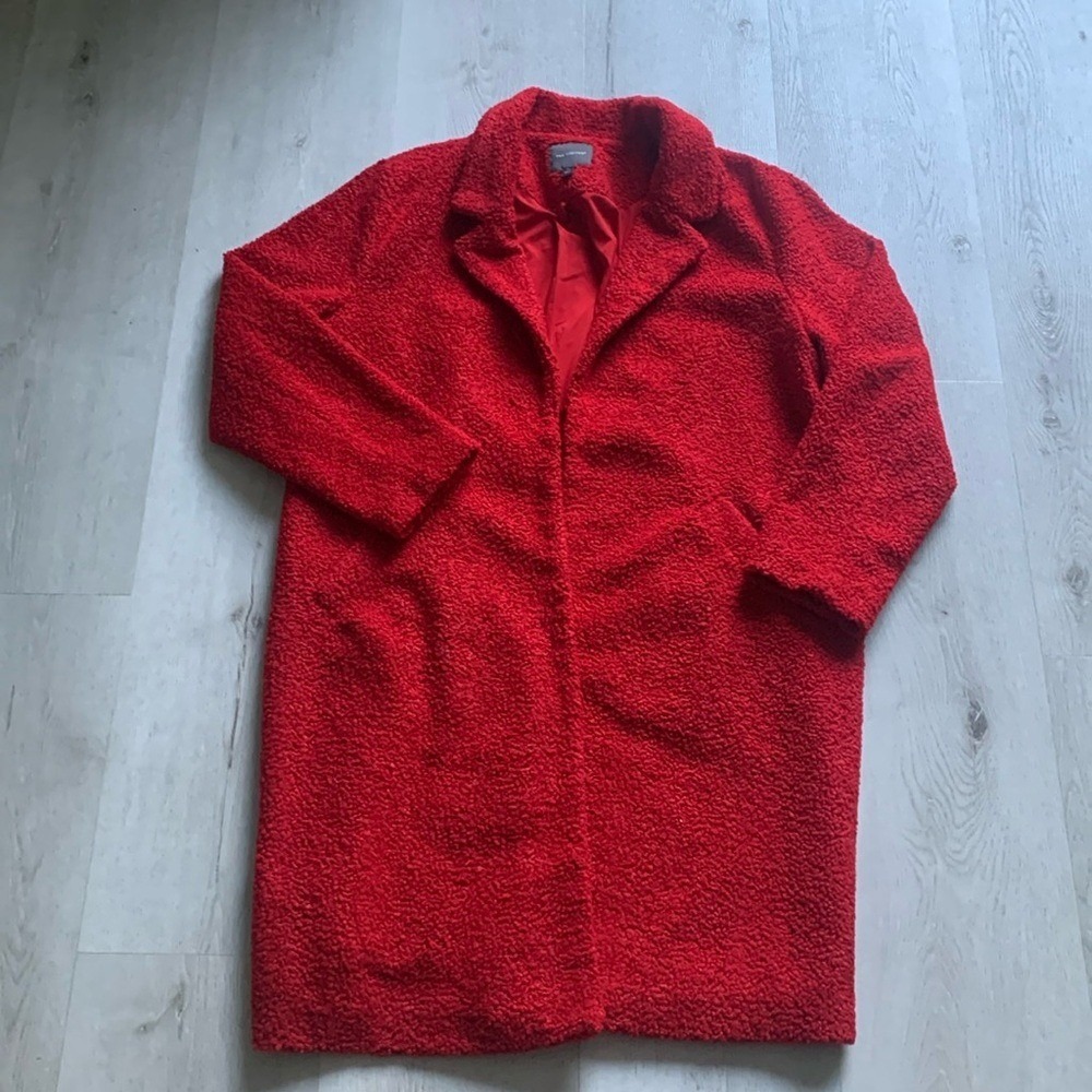 The Limited Teddy/Faux Fur Coat Red SZ XL classic elegant mid length fall winter